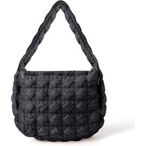 Versatile Quilted Carryall Handbag: Adjustable Strap & Bubble Design